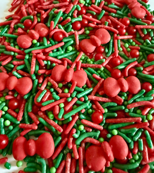 Christmas Bows Sprinkle Mix
