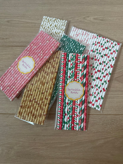 Christmas Paper Straws