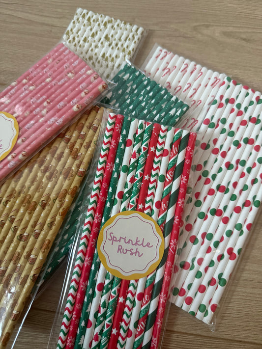 Christmas Paper Straws